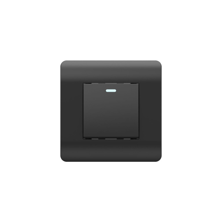 (NEW3-E) Переключатель 1-клавишный с подсветкой, 10А, черный