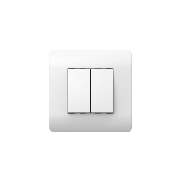 (NEW3-E) Переключатель 2-клавишный, 10А, белый