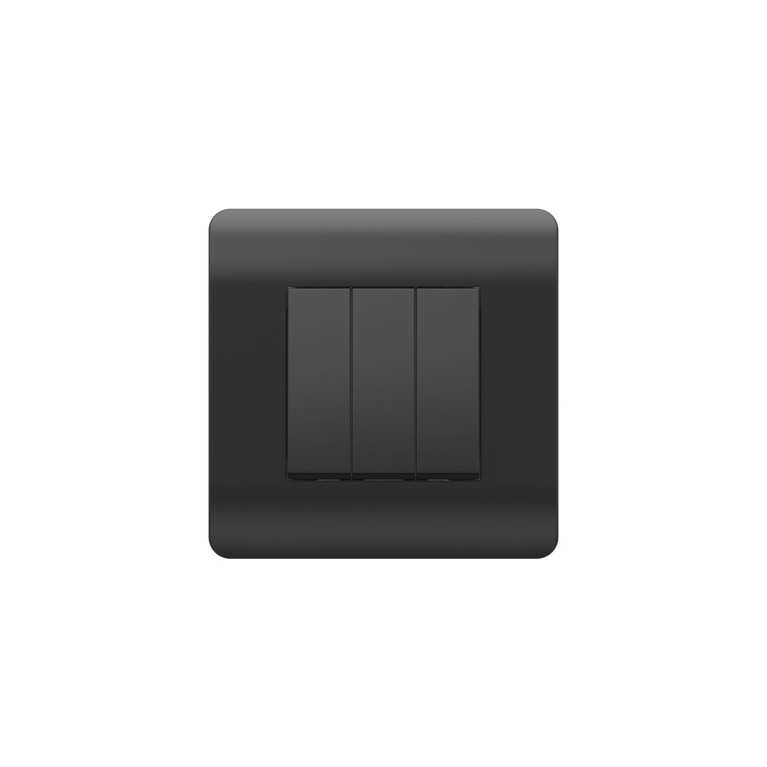 (NEW3-E) Выключатель 3-клавишный 10А, черный